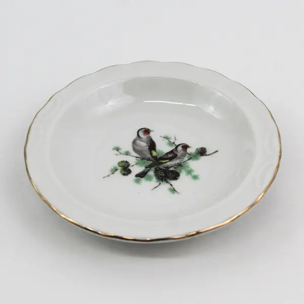 Kuba Porzellan Bavaria Germany Steiglitz Bird Trinket Dish