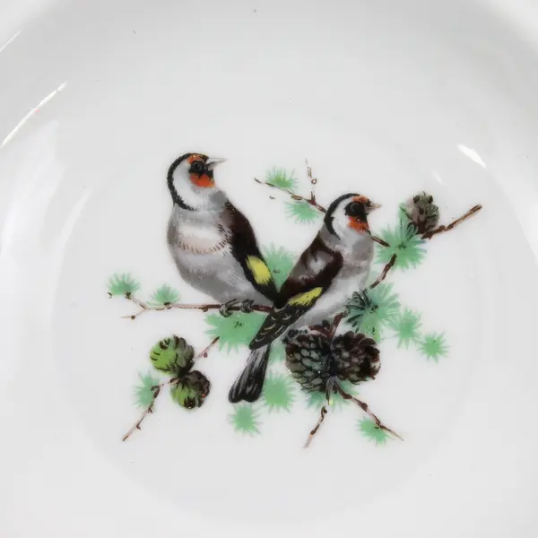 Kuba Porzellan Bavaria Germany Steiglitz Bird Trinket Dish
