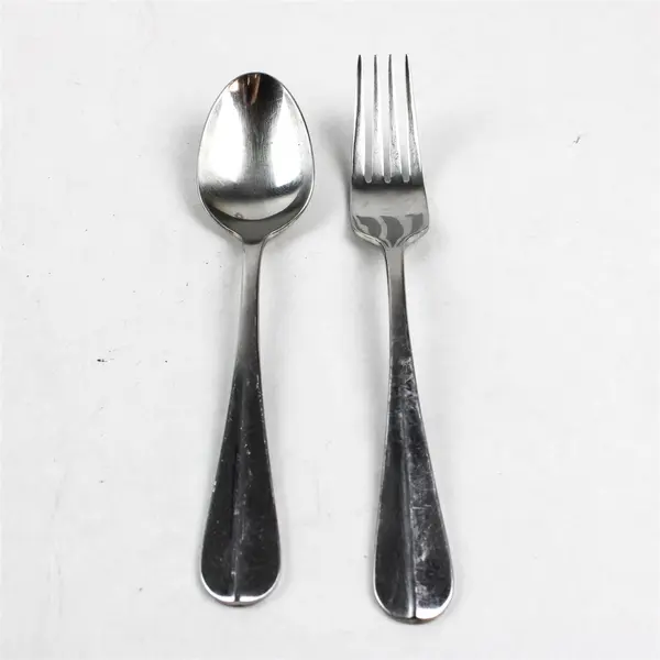 Lot of 2 Wolfgang Puck Bistro Stainless Steel Dinner Fork & Soup Spoon