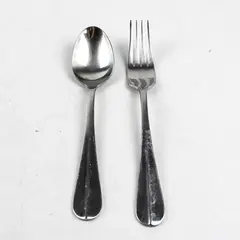 Lot of 2 Wolfgang Puck Bistro Stainless Steel Dinner Fork & Soup Spoon