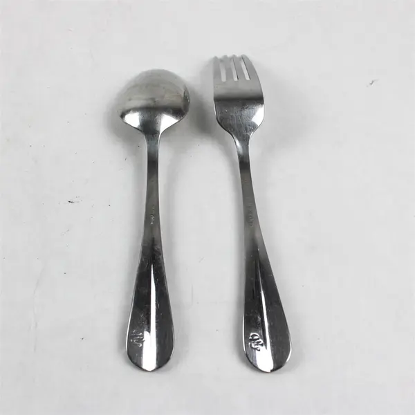 Lot of 2 Wolfgang Puck Bistro Stainless Steel Dinner Fork & Soup Spoon
