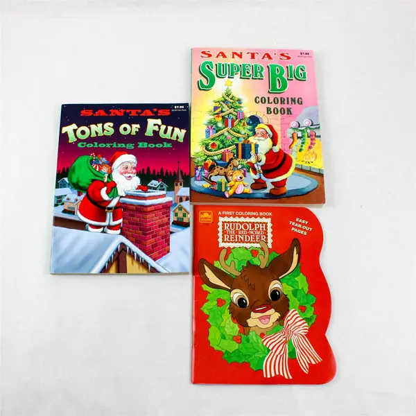 Lot of 3 Christmas Holiday Unused Coloring Books 1993 & 1995