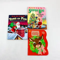 Lot of 3 Christmas Holiday Unused Coloring Books 1993 & 1995