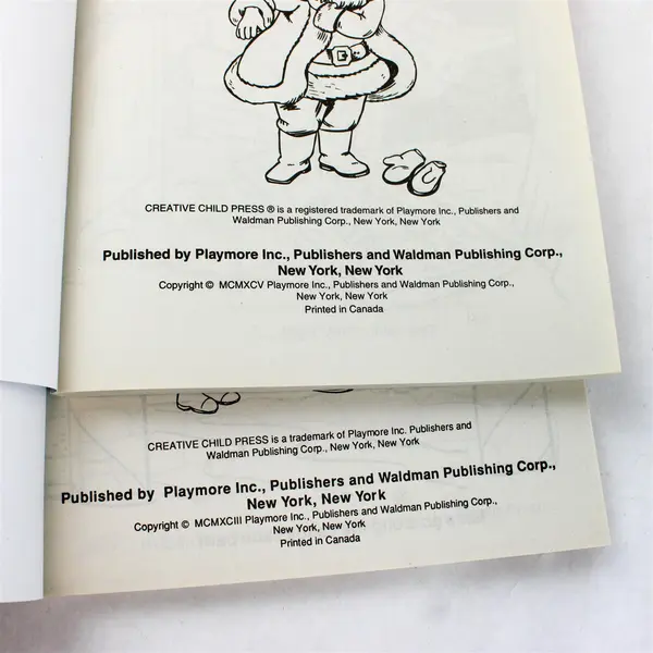 Lot of 3 Christmas Holiday Unused Coloring Books 1993 & 1995