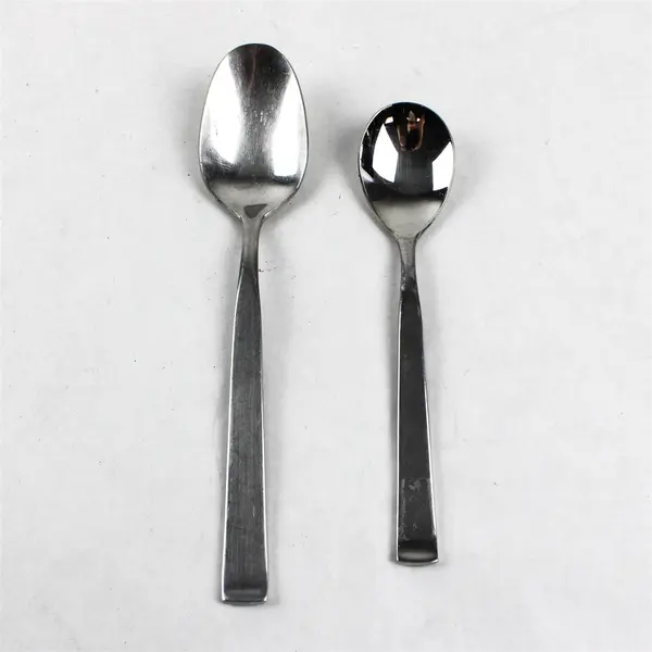Lot of 2 Retroneu Aspen Stainless Steel Oval Soup Spoon 7.5 in & Teaspoon 6 in