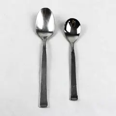 Lot of 2 Retroneu Aspen Stainless Steel Oval Soup Spoon 7.5 in & Teaspoon 6 in