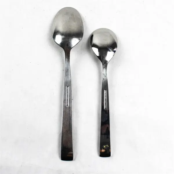 Lot of 2 Retroneu Aspen Stainless Steel Oval Soup Spoon 7.5 in & Teaspoon 6 in