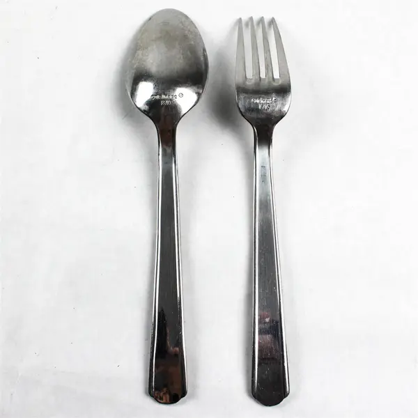 Lot of 2 Cuisinart Westlake Oval Soup Spoon 8" & Dinner Fork 8"