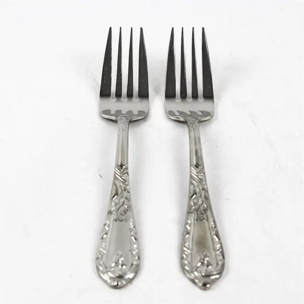 Lot of 2 Reed & Barton Monique Stainless Steel Salad Forks 7.5"
