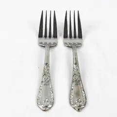 Lot of 2 Reed & Barton Monique Stainless Steel Salad Forks 7.5"