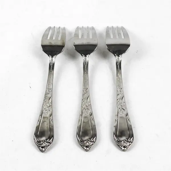 Lot of 3 Reed & Barton Monique Stainless Steel Salad Forks 7.5"