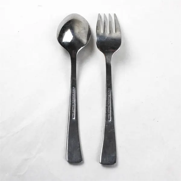 Lot of 2  Reed & Barton New Attitude Stainless Steel Soup Spoon and Salad Fork