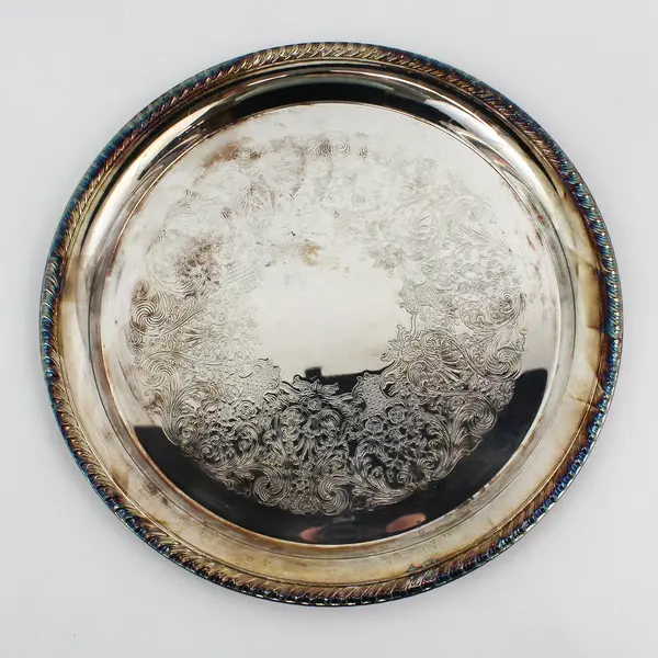 Vtg WM Rogers 171 Silver Plated Serving Tray 12.25"