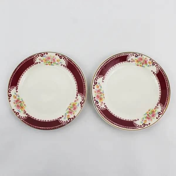 Set of 2 Vintage Homer Laughlin  Majestic Brittany 6.25” Bread Plates Dated 1943