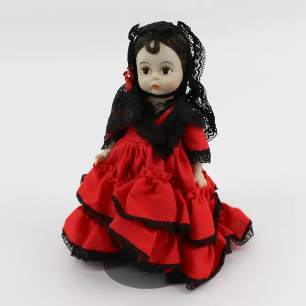 Vtg Madame Alexander 7.5" International Series Spain Doll With Stand