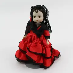 Vtg Madame Alexander 7.5" International Series Spain Doll With Stand