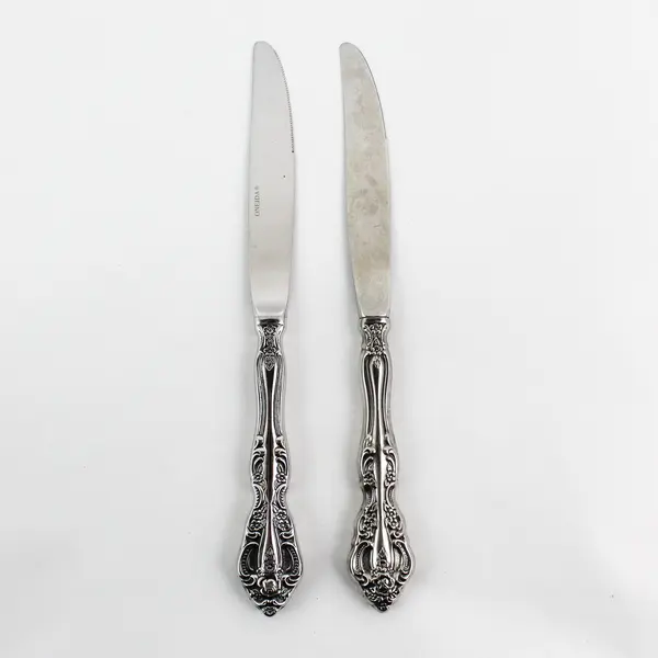 Lot of 2 Oneida Silver Michelangelo Pattern Stainless Hollow Dinner Knives 9" 