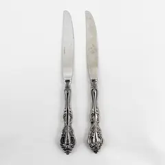 Lot of 2 Oneida Silver Michelangelo Pattern Stainless Hollow Dinner Knives 9" 
