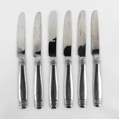 Lot of 6 Cuisinart Flatware CUI17 Pattern Stainless Dinner Knives 9.25" Good