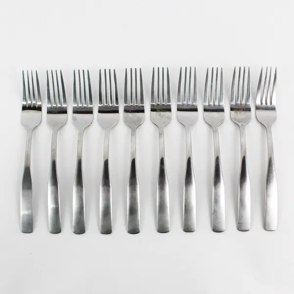 10 Cambridge Silver Madison Pattern SS Dinner Forks 7.75" 1.75" Tines Rare HTF