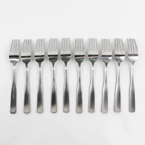 10 Cambridge Silver Madison Pattern SS Dinner Forks 7.75" 1.75" Tines Rare HTF