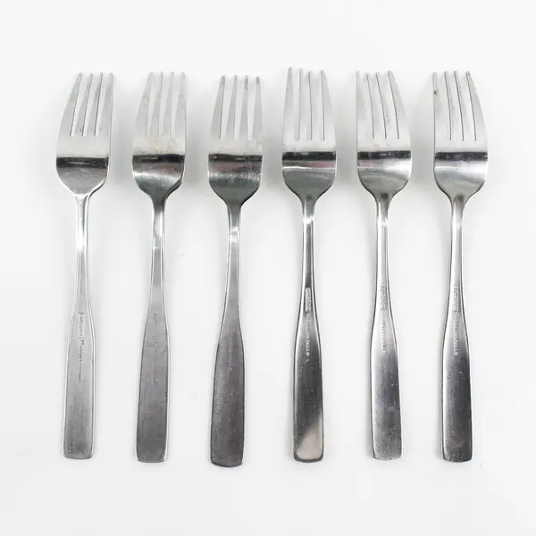 Set of 6 Cambridge Silver Madison Pattern Stainless Steel Dinner Forks 7.75"