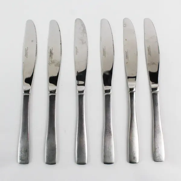 Lot of 6 Cambridge Silver Madison Pattern SS Dinner Knives 8.75" Long 4.5" HDL
