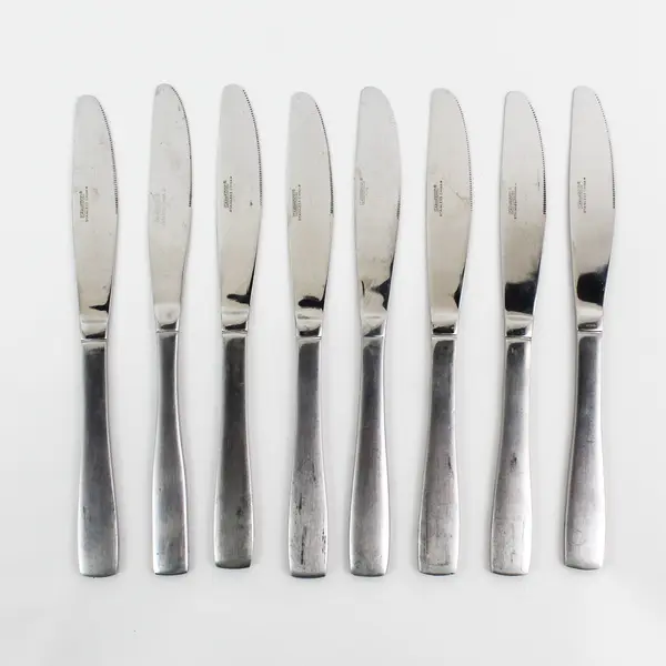 Lot of 8 Cambridge Silver Madison Pattern SS Dinner Knives 8.75" Long 4.5" HDL