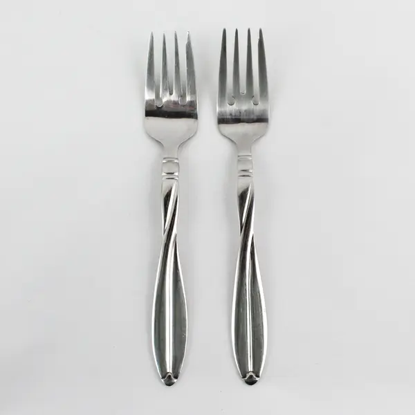 Lot Of 2 Cuisinart Flatware CUI16 Pattern 18/10 Stainless Salad Forks 7" Long