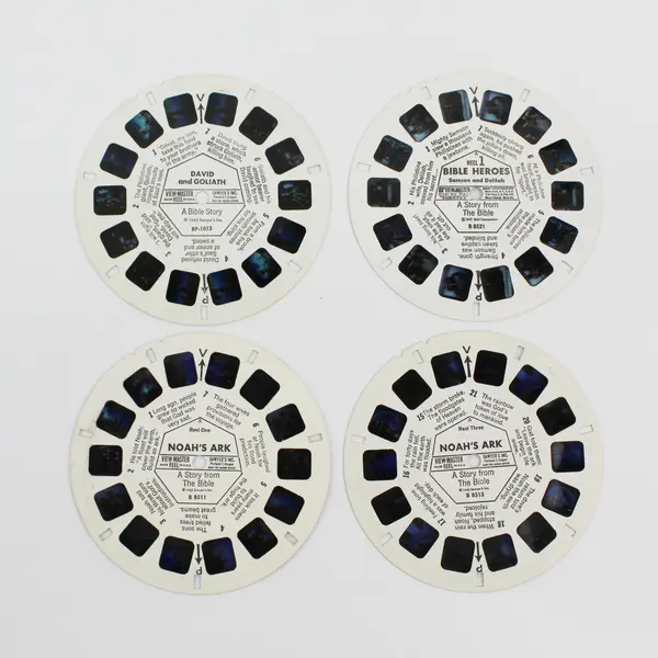 Lot Of 4 View-Master Bible Stories Reels Noah's Ark David Goliath Samson Delilah