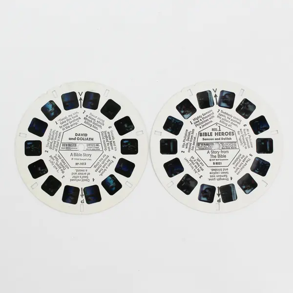 Lot Of 4 View-Master Bible Stories Reels Noah's Ark David Goliath Samson Delilah