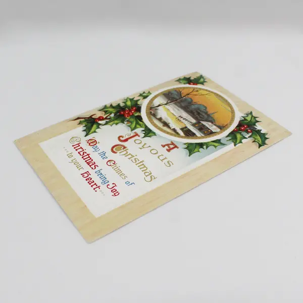 Vintage 1910 A Joyous Christmas Embossed Postcard Chili New York Postmark