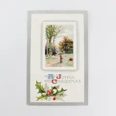 Vintage A Joyous Christmas Embossed Greeting Card Postcard 