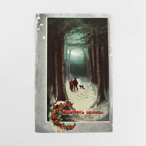 Vintage Christmas Greetings Snow Scene Embossed Postcard Tuck & Sons