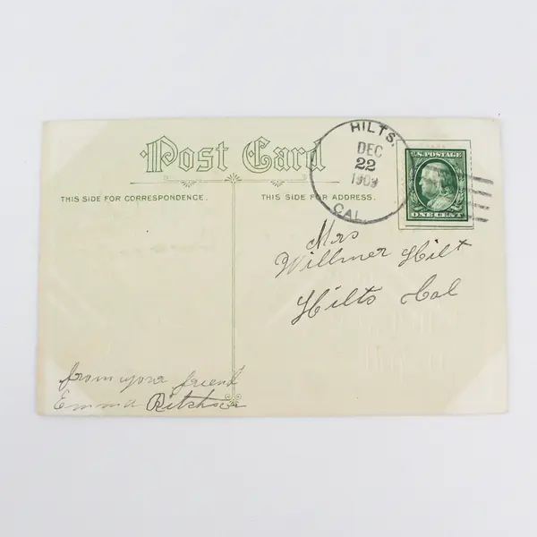 1909 A Merry Christmas To You Holly Embossed Postcard Hilts California Postmark
