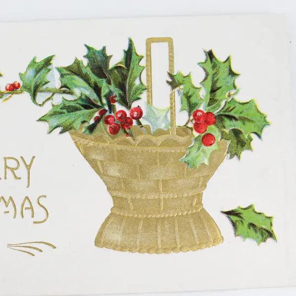 1909 A Merry Christmas To You Holly Embossed Postcard Hilts California Postmark