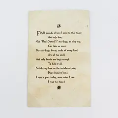 Vintage 1910 Greeting Card Four Pounds Of Love Poem Postcard Helen A. Casterline