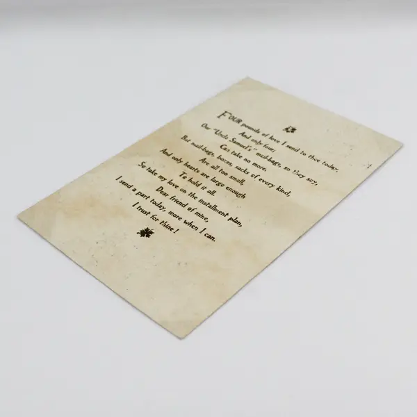 Vintage 1910 Greeting Card Four Pounds Of Love Poem Postcard Helen A. Casterline