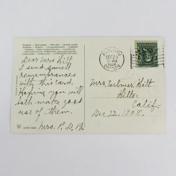 Vintage 1908 All Good Wishes For Christmas Red Rose Embossed Postcard