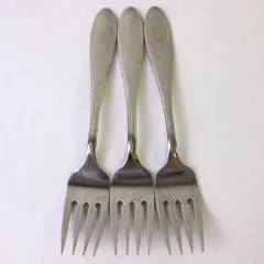 Lot of 3 Oneida Camber Cresta Windswept Scroll Pattern Stainless Salad Forks