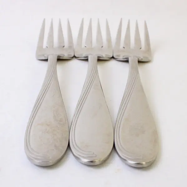 Lot of 3 Oneida Camber Cresta Windswept Scroll Pattern Stainless Salad Forks