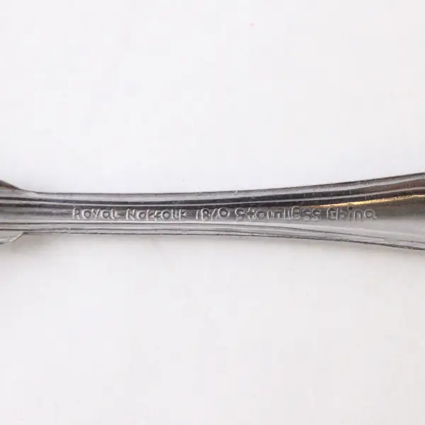 Royal Norfolk Flatware Venice pattern 18/0 SS Solid Serving Spoon 7.75" Rare HTF