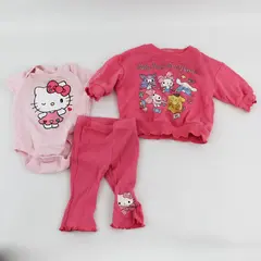 Lot of 3 Sanrio Hello Kitty Clothes Baby Girls' Size 0-3 Months