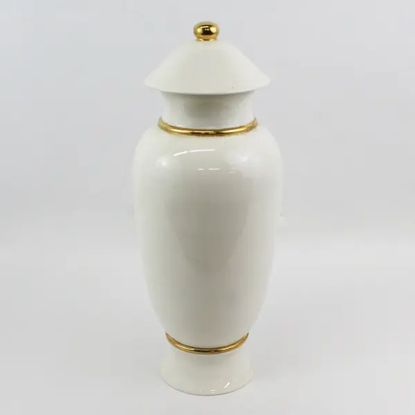 Handmade Ceramic Cremation Urn Red and White Roses 17.75" Tall
