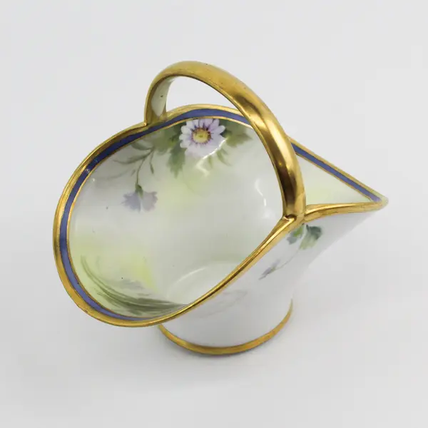 Hand Painted Nippon Daisy Pattern Porcelain Basket