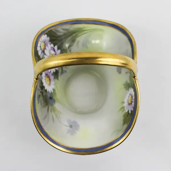 Hand Painted Nippon Daisy Pattern Porcelain Basket