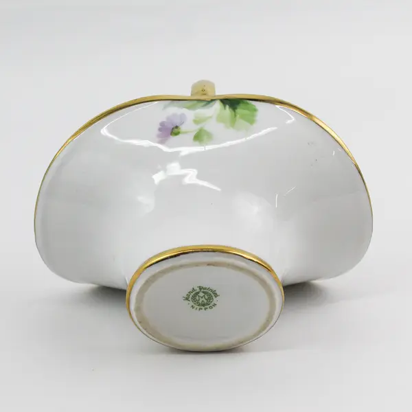 Hand Painted Nippon Daisy Pattern Porcelain Basket