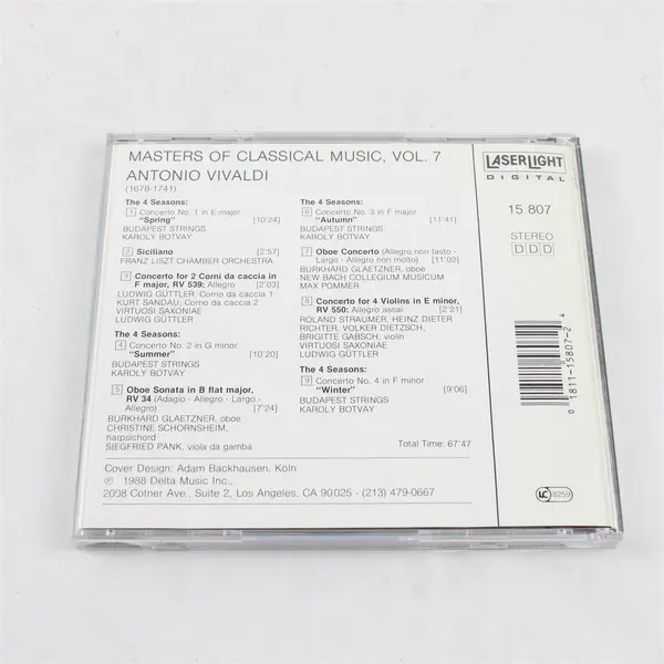 Antonio Vivaldi Masters Of Classical Music Vol. 7 LaserLight Digital CD 1988