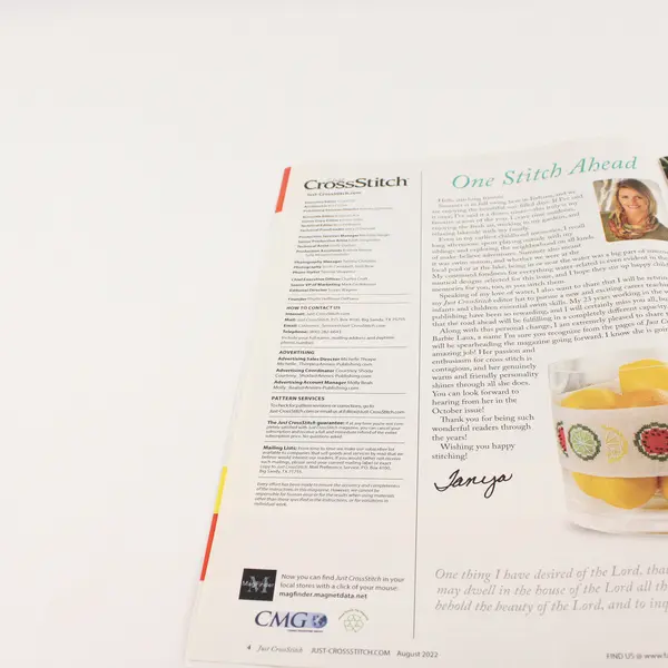 Just-CrossStitch America's Premier Cross-Stitch Magazine August 2022 Good