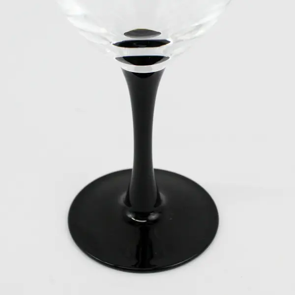 Set of 4 Cristal D' Arques Domino Signature Black Wine Glasses